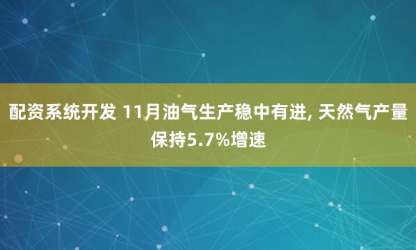 配资系统开发 11月油气生产稳中有进, 天然气产量保持5.7%增速